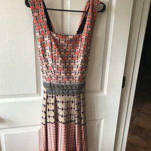 Multi colored criss-cross back dress
